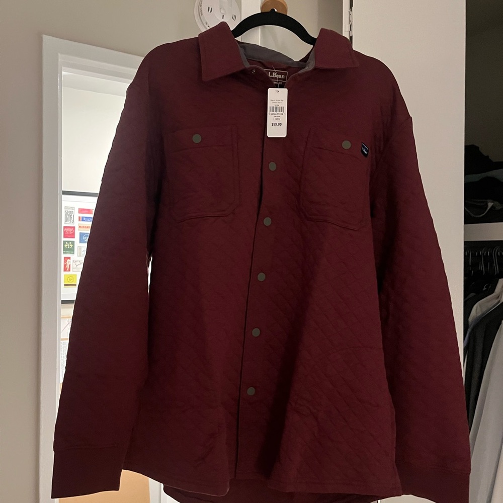 L.L. Bean Men's Quilted Jacket - Burgundy